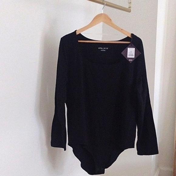 NWT Ava Viv black bodysuit shirt 3X - Picture 3 of 5